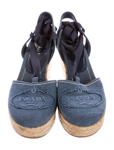 prada espadrilles heels|Prada espadrilles denim.